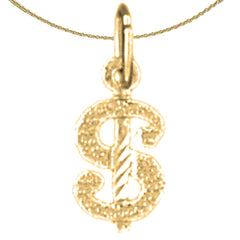 14K or 18K Gold Dollar Sign Pendant