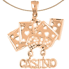 Colgante Casino con Tarjetas en Oro de 14K o 18K
