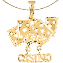 Colgante Casino con Tarjetas en Oro de 14K o 18K