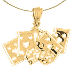 14K or 18K Gold Cards And Dice Pendant