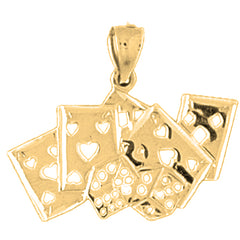 14K or 18K Gold Cards And Dice Pendant