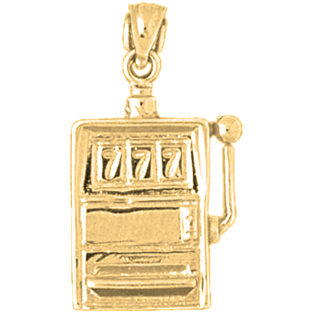 10K, 14K or 18K Gold Slot Machine Pendant