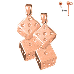 14K or 18K Gold Dice Earrings