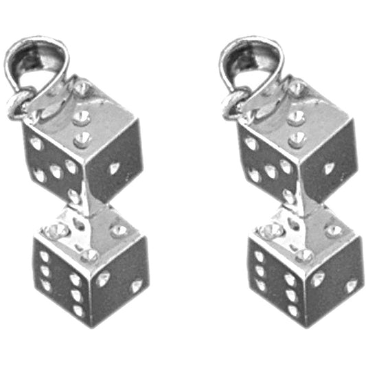 Sterling Silver 20mm Dice Earrings