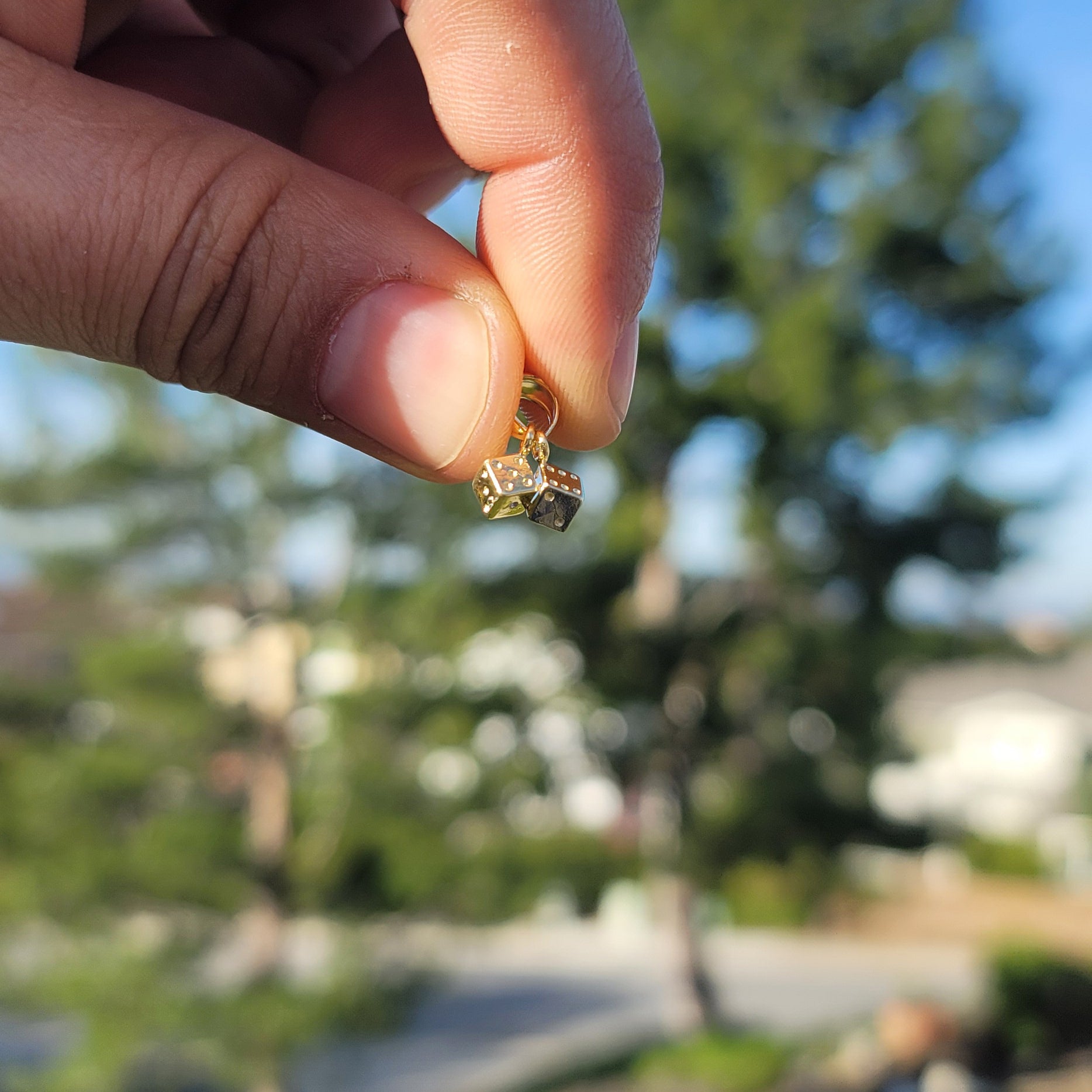 14K or 18K Gold Dice Pendant