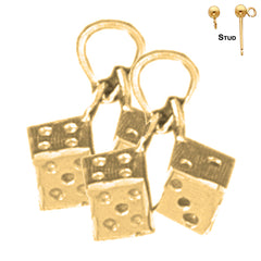 14K or 18K Gold Dice Earrings