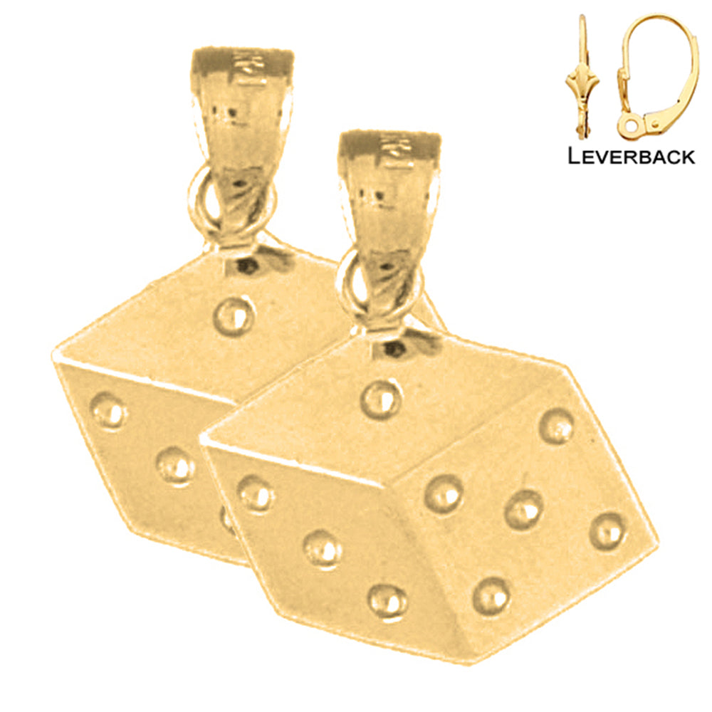 14K or 18K Gold Dice Earrings