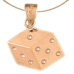 14K or 18K Gold Dice Pendant