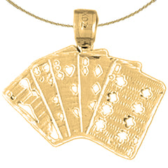 10K, 14K or 18K Gold Playing Cards, Straight Pendant