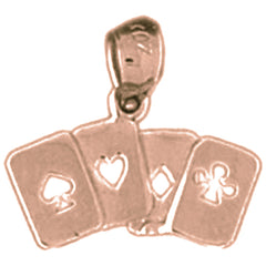 14K or 18K Gold Playing Cards Pendant