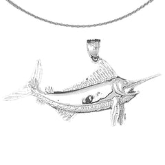 10K, 14K or 18K Gold Marlin Pendant