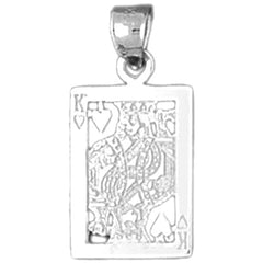 14K or 18K Gold Playing Cards, King Of Hearts Pendant