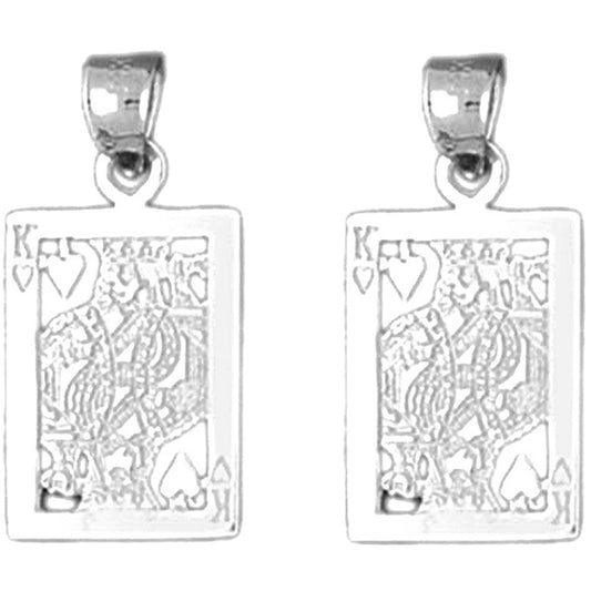 14K or 18K Gold 24mm Playing Cards, King Of Hearts Earrings