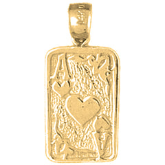 14K or 18K Gold Playing Cards, Ace Of Hearts Pendant