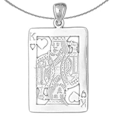 10K, 14K or 18K Gold Playing Cards, King Of Hearts Pendant