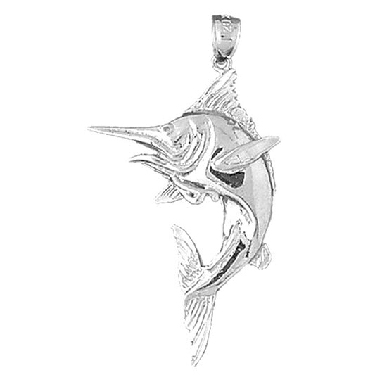 10K, 14K or 18K Gold Marlin Pendant