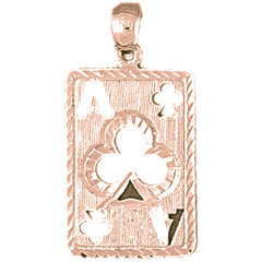 14K or 18K Gold Playing Cards, Ace Of Clubs Pendant