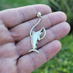 10K, 14K or 18K Gold Marlin Pendant