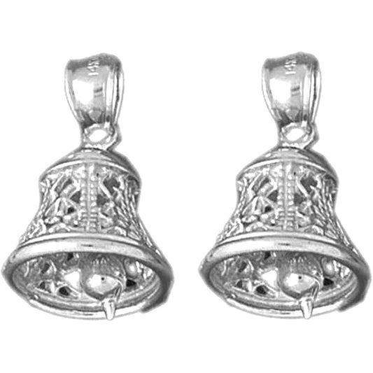 Sterling Silver 22mm 3D Bell Earrings