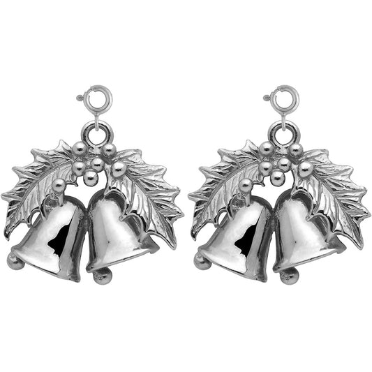 Sterling Silver 20mm Christmas Bells Earrings