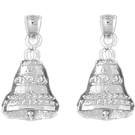 Sterling Silver 25mm Christmas Bell Earrings