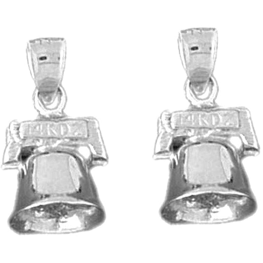Sterling Silver 19mm 3D Christmas Bell Earrings