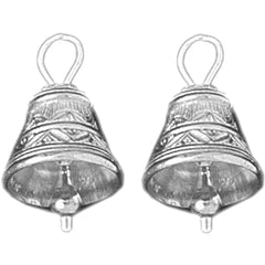 Sterling Silver 20mm 3D Christmas Bell Earrings