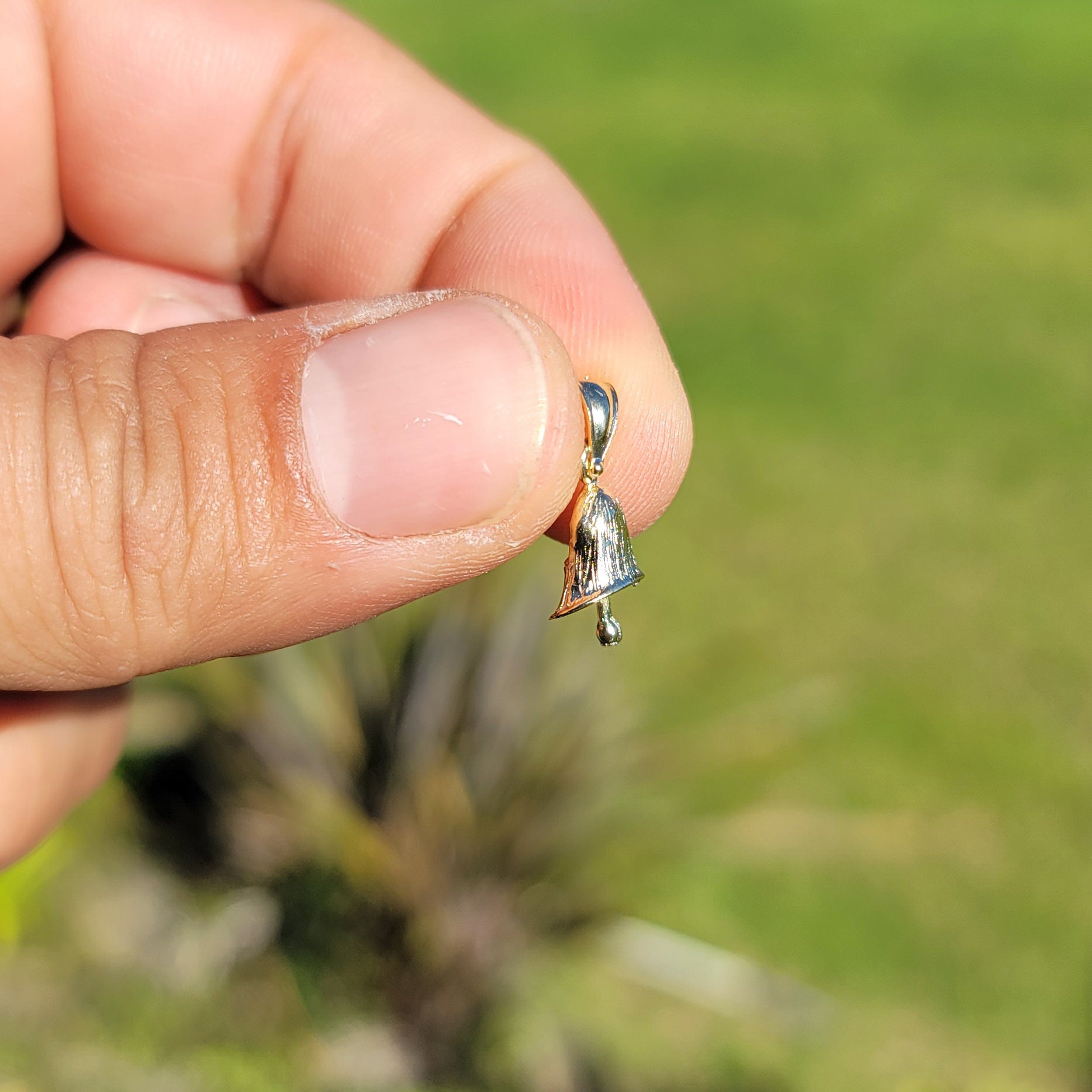 14K or 18K Gold Christmas Bell Pendant