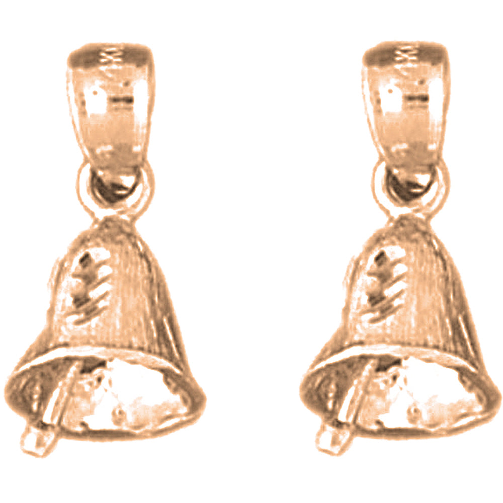 14K or 18K Gold 18mm Christmas Bell Earrings