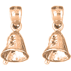 14K or 18K Gold 18mm Christmas Bell Earrings