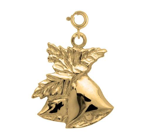 14K or 18K Gold Christmas Bell Pendant