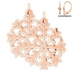 14K or 18K Gold Snow Flake Earrings