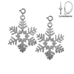 14K or 18K Gold Snow Flake Earrings