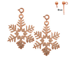 14K or 18K Gold Snow Flake Earrings