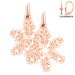 14K or 18K Gold Snow Flake Earrings