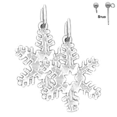 14K or 18K Gold Snow Flake Earrings