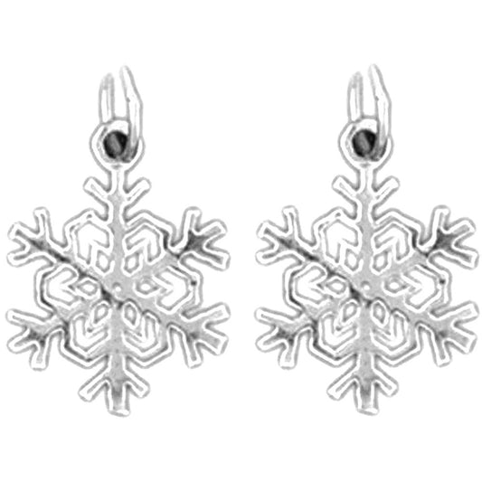 Sterling Silver 18mm Snow Flake Earrings