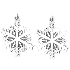 Sterling Silver 25mm Snow Flake Earrings