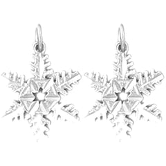 Sterling Silver 20mm Snow Flake Earrings