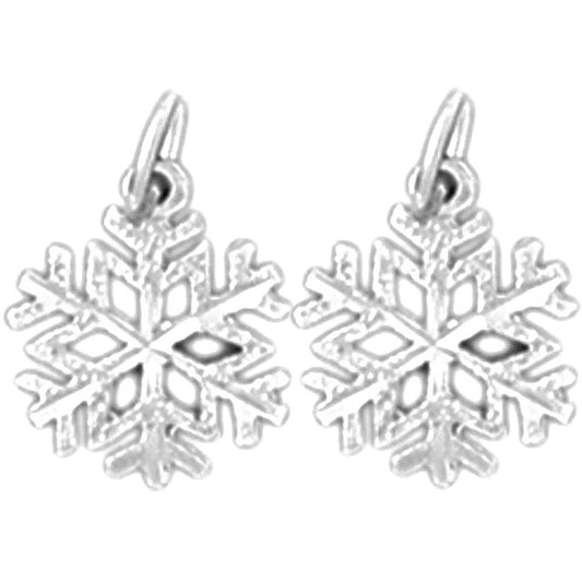 Sterling Silver 15mm Snow Flake Earrings