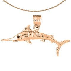 Colgante Marlin de Oro de 10K, 14K o 18K