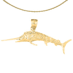 Colgante Marlin de Oro de 10K, 14K o 18K