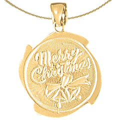 10K, 14K or 18K Gold Merry Christmas Pendant