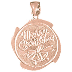 10K, 14K or 18K Gold Merry Christmas Pendant