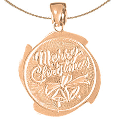 10K, 14K or 18K Gold Merry Christmas Pendant