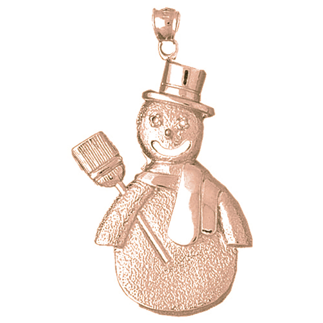 10K, 14K or 18K Gold Snow Man Pendant