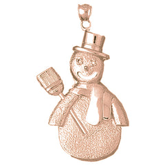 10K, 14K or 18K Gold Snow Man Pendant