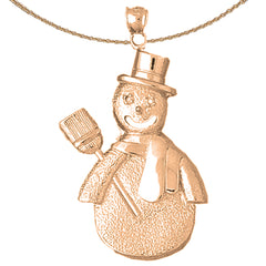 10K, 14K or 18K Gold Snow Man Pendant