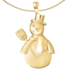 10K, 14K or 18K Gold Snow Man Pendant