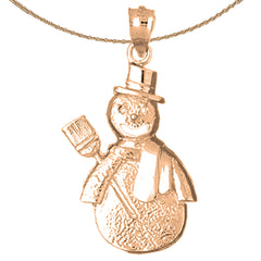 10K, 14K or 18K Gold Snow Man Pendant